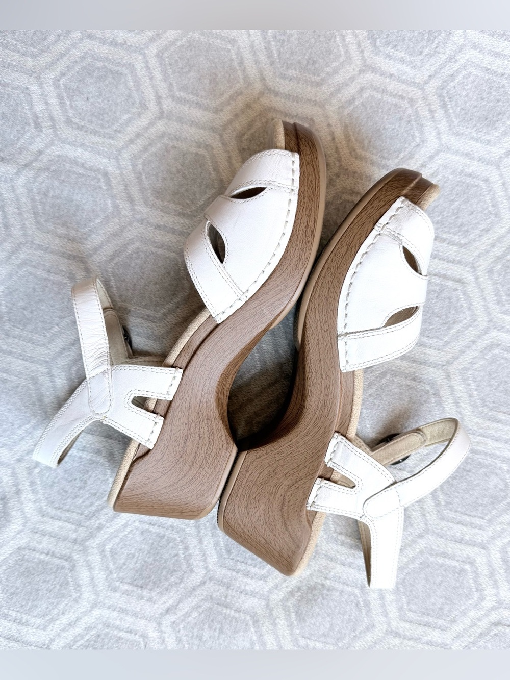 Dansko Season White Leather Sandals Adjustable Shoes Women’s EU 40 US 10 - Picture 8 of 14